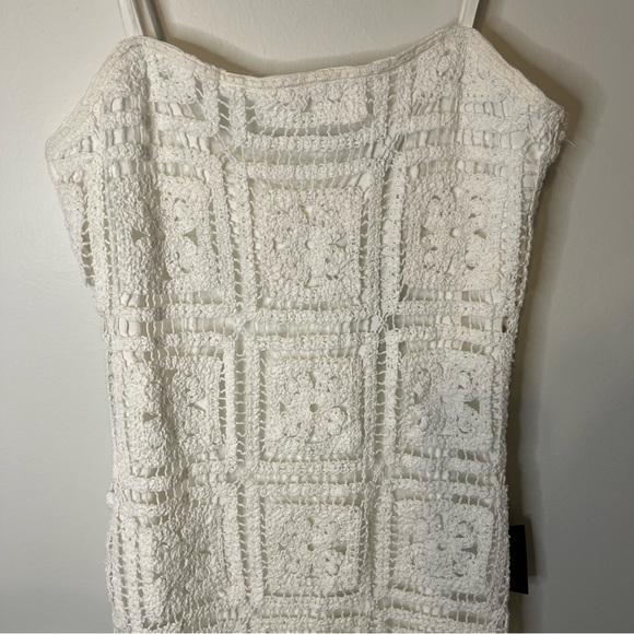 Lulus White Crochet Lace Mini Dress Size L NWT - Picture 3 of 8
